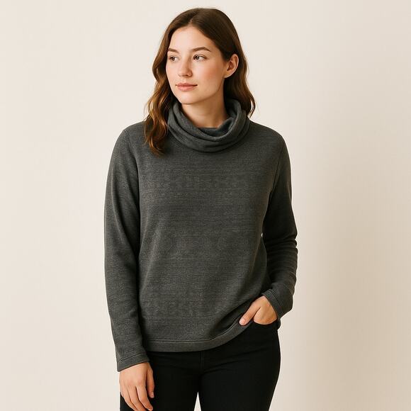 2/$30 Columbia Lodge Funnel Neck Pullover Fleece Sweatshirt Women’s M Gray - Picture 1 of 10